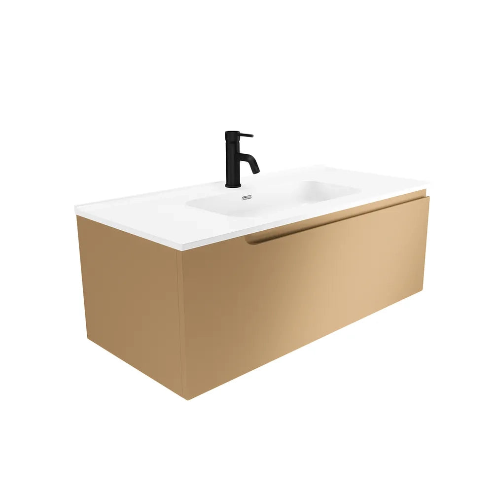 Mobile bagno sospeso 120 cm un cassetto sabbia opaco con lavabo | Ardenne