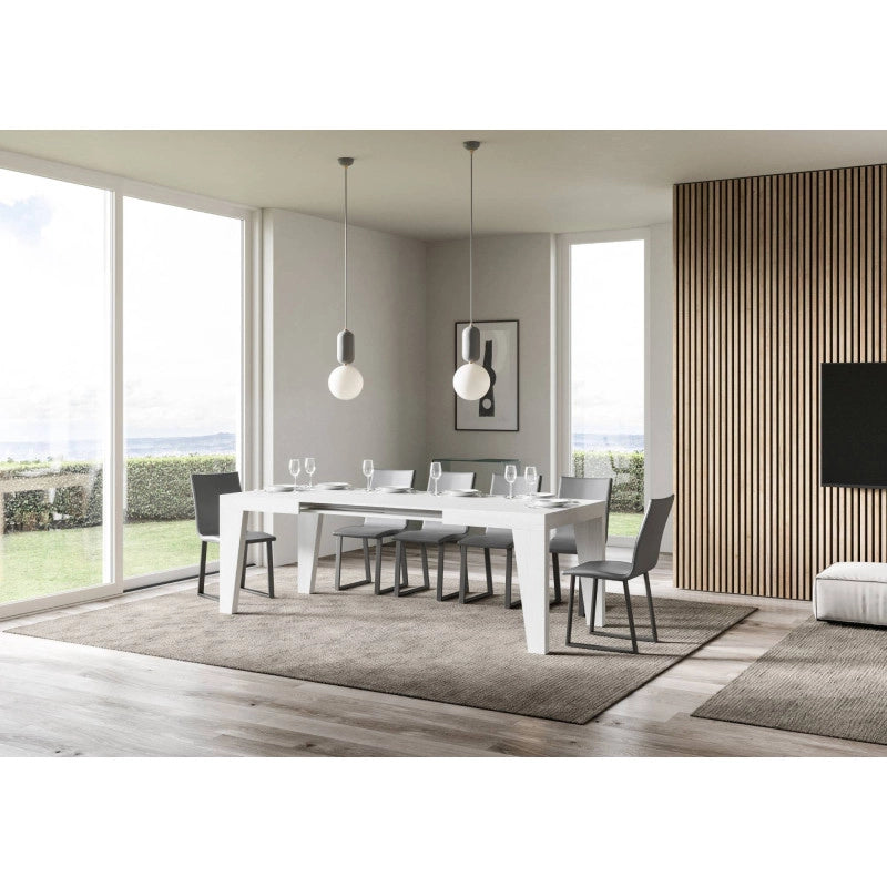 Tavolo allungabile 120/380x90 cm Naxy - Bianco Frassino