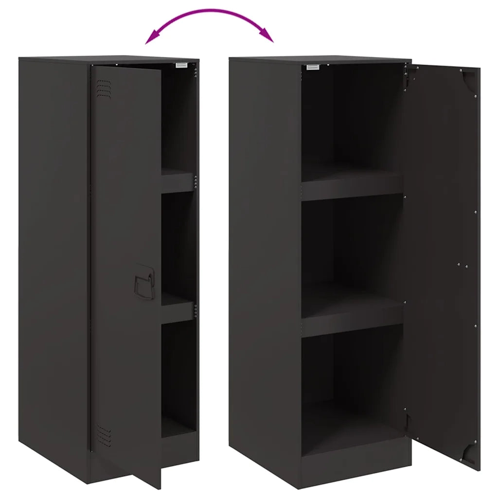 Credenza Nera 34,5x39x107 cm in Acciaio 841703