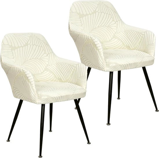 Set di 2 Supporti per Sedia con Bracciali - Elettrostatici, Rimovibili e Lavabili - Per Sala da Pranzo, Ristorante e Sedia Ufficio - Beige - Universale - Set di 2