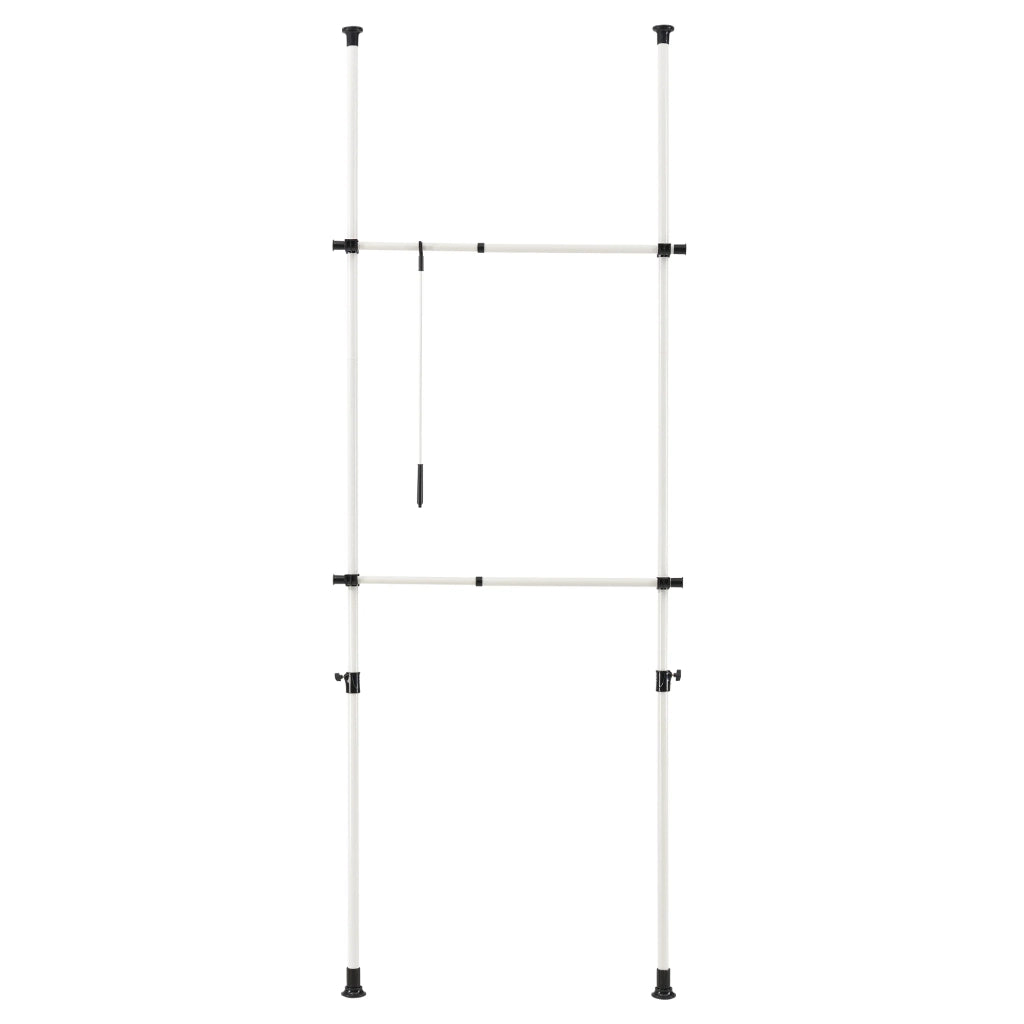 Appendiabiti telescopico regolabile supporto per guardaroba 305 cm bianco 03_0003505