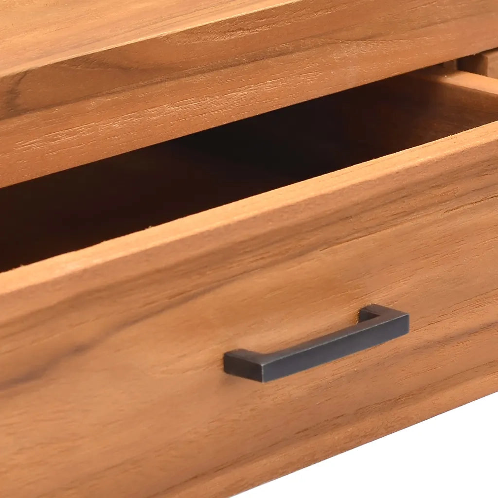 Scrivania con 2 Cassetti 100x40x75 cm Legno di Teak Riciclato cod mxl 71053