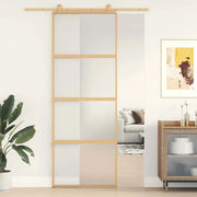 Porta Scorrevole Dorata 76x205 Vetro Smerigliato ESG Alluminio 155181