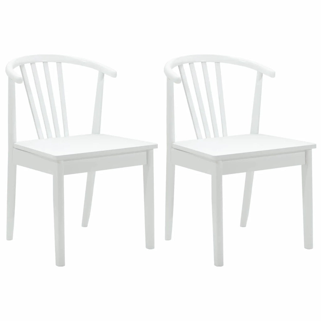 Sedia da pranzo 2 pcs Bianco Legno di gomma massiccio 42020399