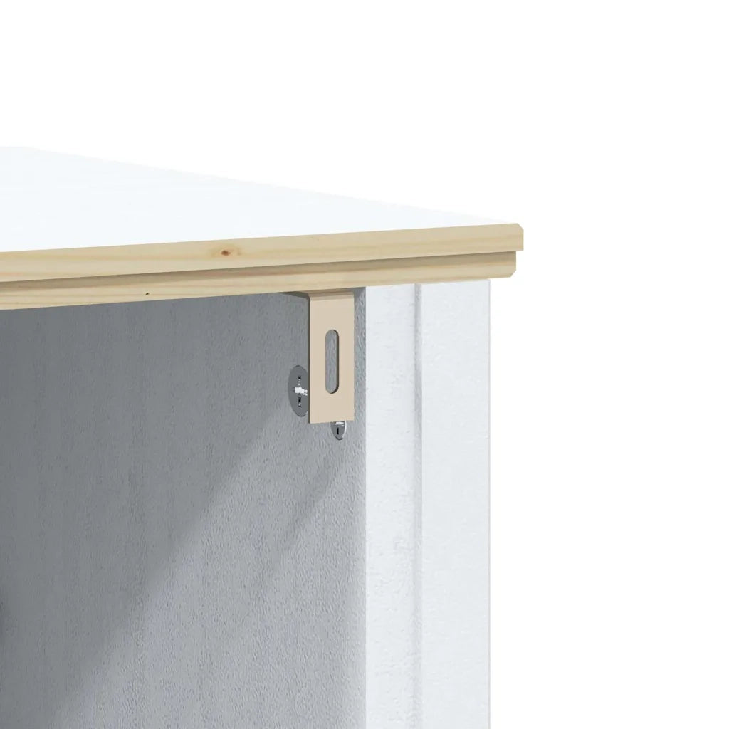 Set Mobili da Bagno 3 pz BERG Bianco in Legno Massello di Pino