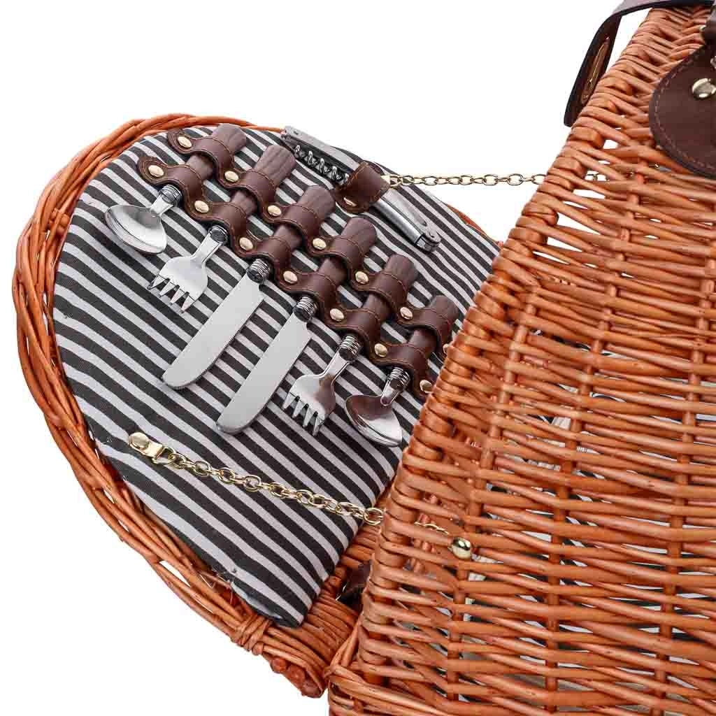 Cestino da picnic per 2 persone, marrone, 40x28x14/40h cm
