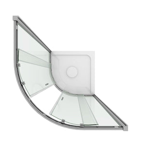 Box Doccia Semicircolare 2 Ante Scorrevoli in Cristallo Opaco 6mm H198 Fosterberg Odense 80x80xH198 cm