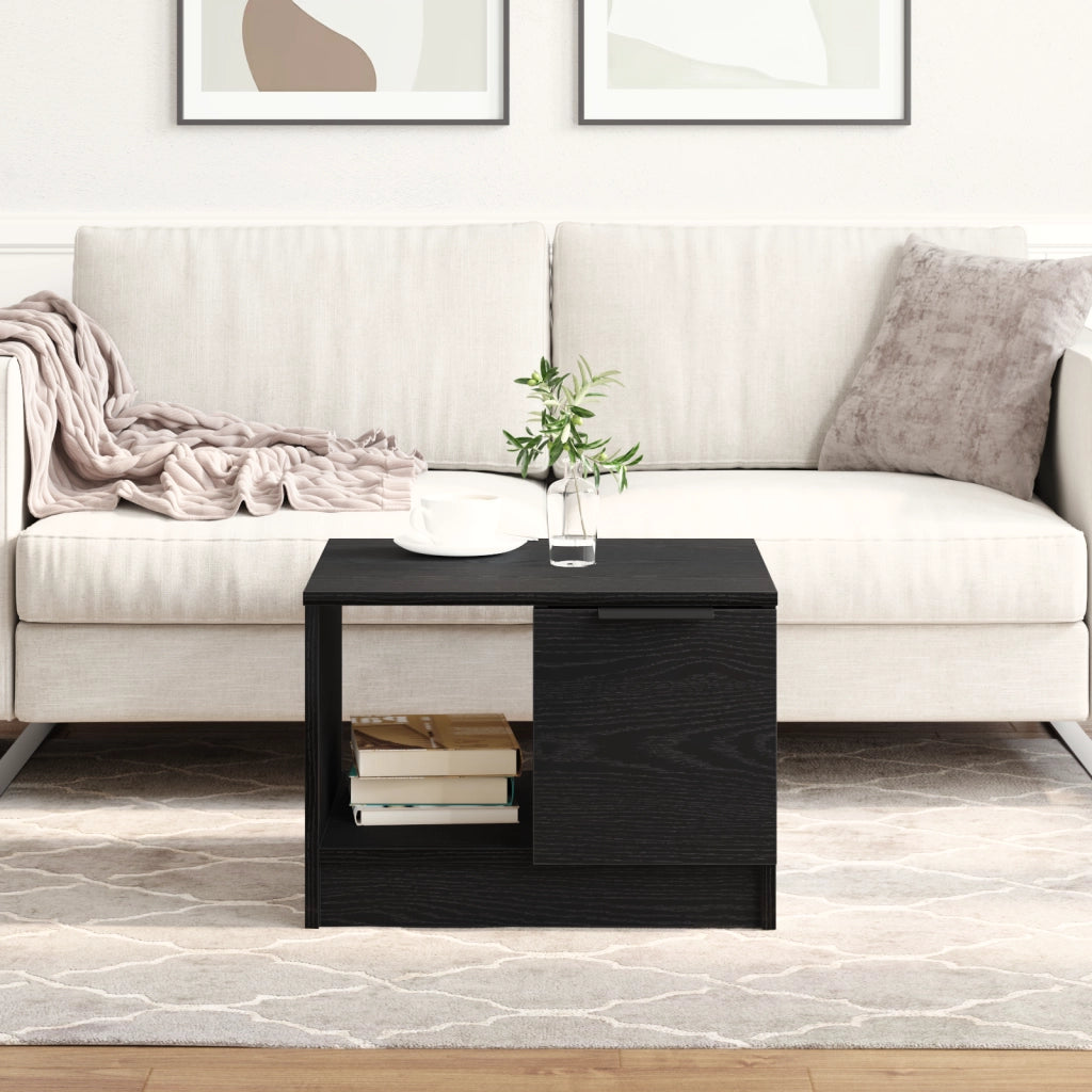 Tavolino da caffÃ¨  Nero Rovere 50x50x36 cm Legno ingegnerizzato