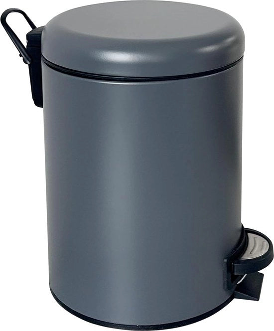 Afvalemmer in acciaio inossidabile con meccanismo softclose e contenitore interno, 5 l, grigio
