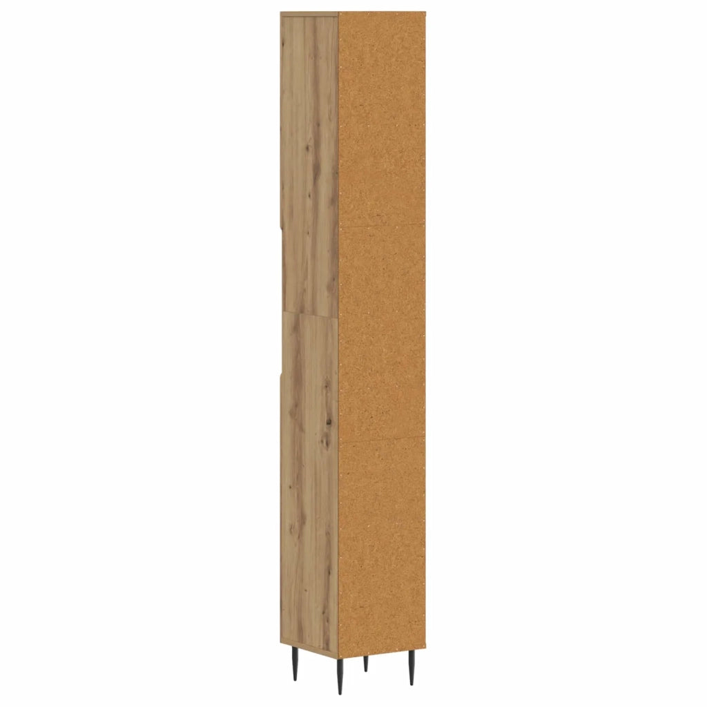 Armadio da Bagno con Ripiano Aperto HAARLEM Rovere Artigianale 896824