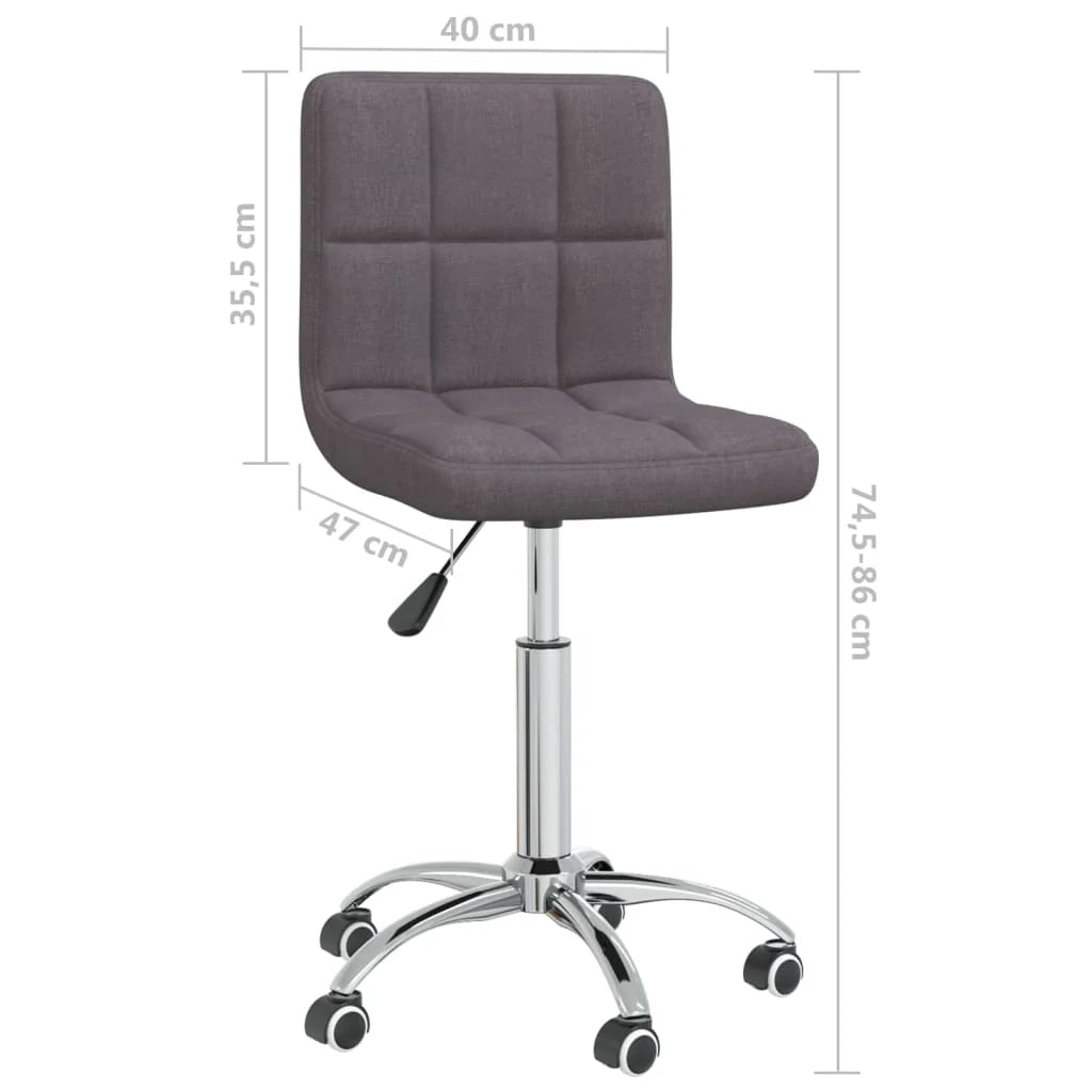 Sedia girevole da ufficio/studio in tessuto color tortora 02_0024183