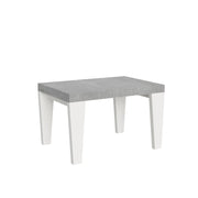Tavolo Allungabile 130/390x90x77 cm Spimbo Mix  piano Cemento gambe Bianco Frassino