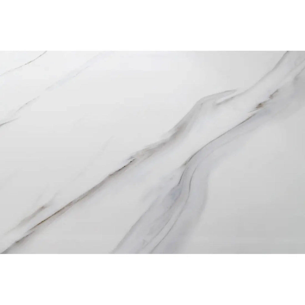 Tavolino AXIS 130 cm effetto marmo bianco con gambe dorate