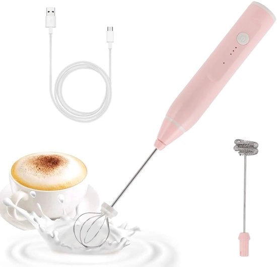 Apparecchio per la preparazione del latte - Manuale - Compatto e Ricaricabile - Rosso - Detersivo elettrico per latte - Ideale per latte e cappuccino - Per appassionati di caffè