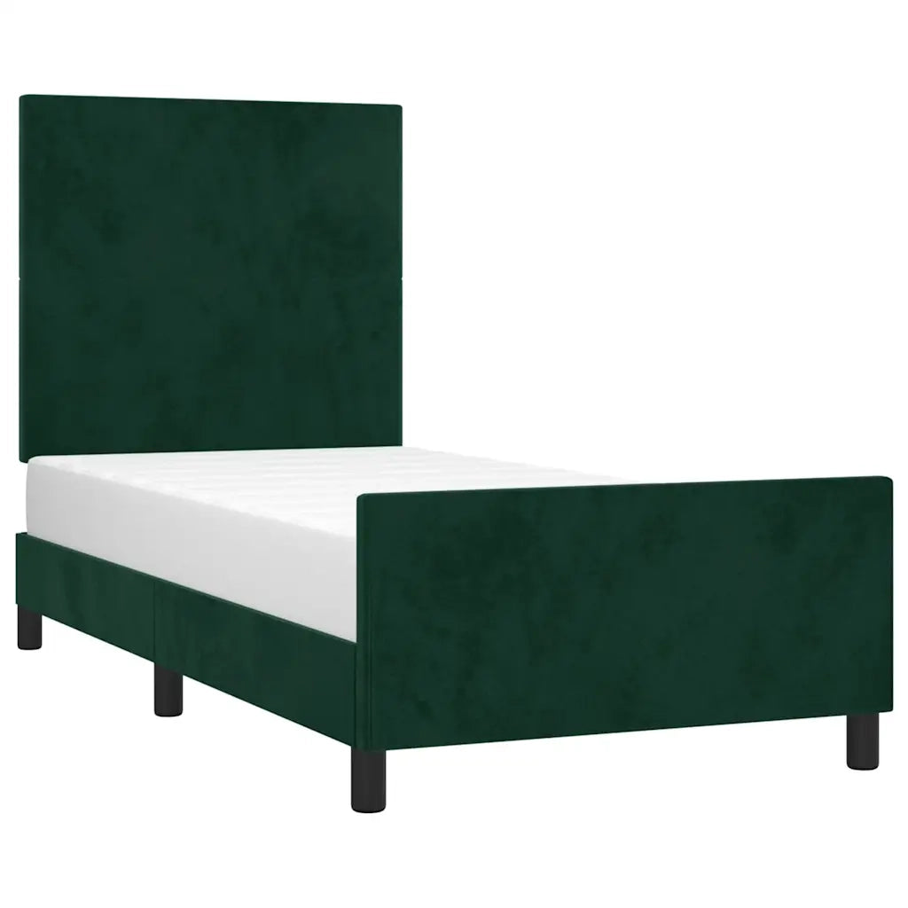 Giroletto senza Materasso Verde Scuro 80x200 cm in Velluto