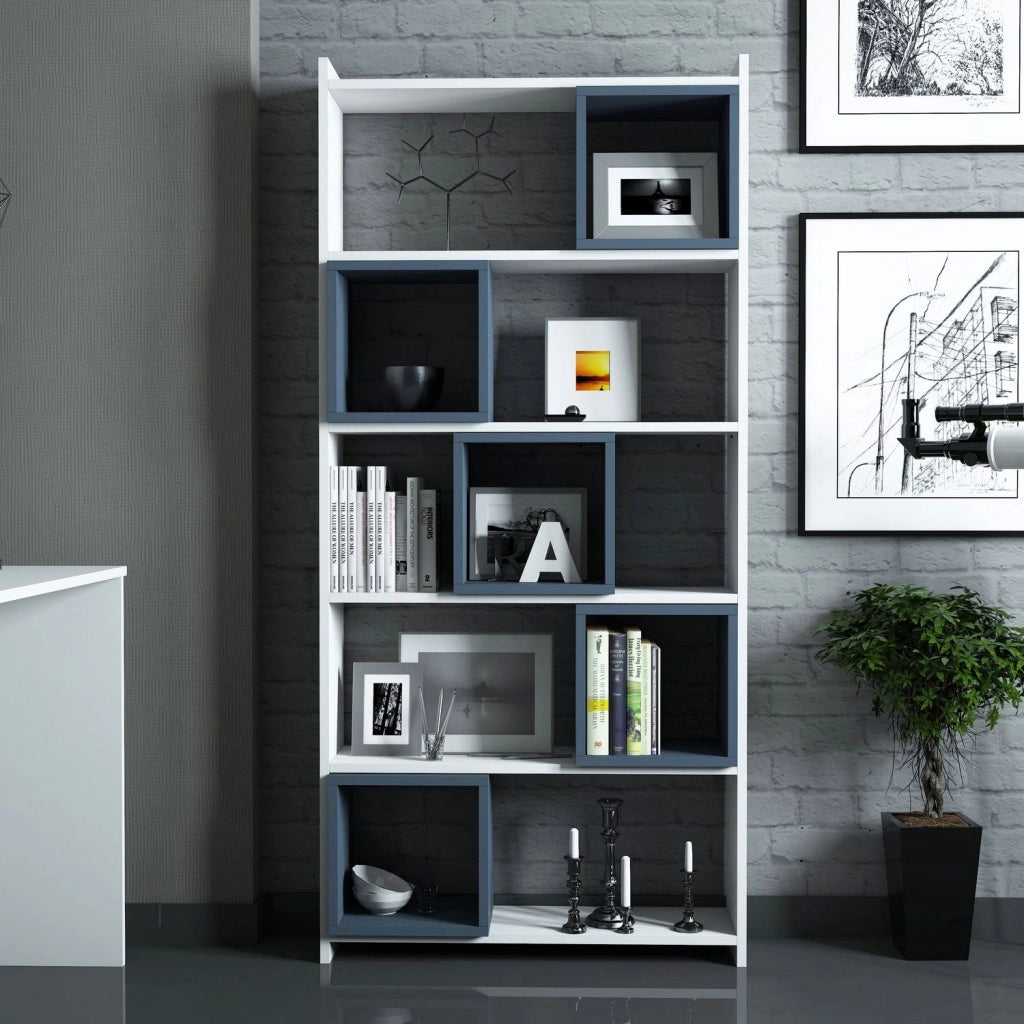 Biblioteca Policoro, Libreria 4 Ripiani, 80x22x170h cm Bianco