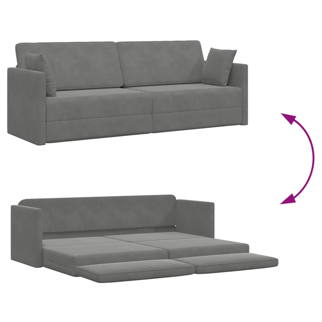Divano-letto da pavimento Grigio scuro 213 x 70 x 77 cm Velluto 4106727