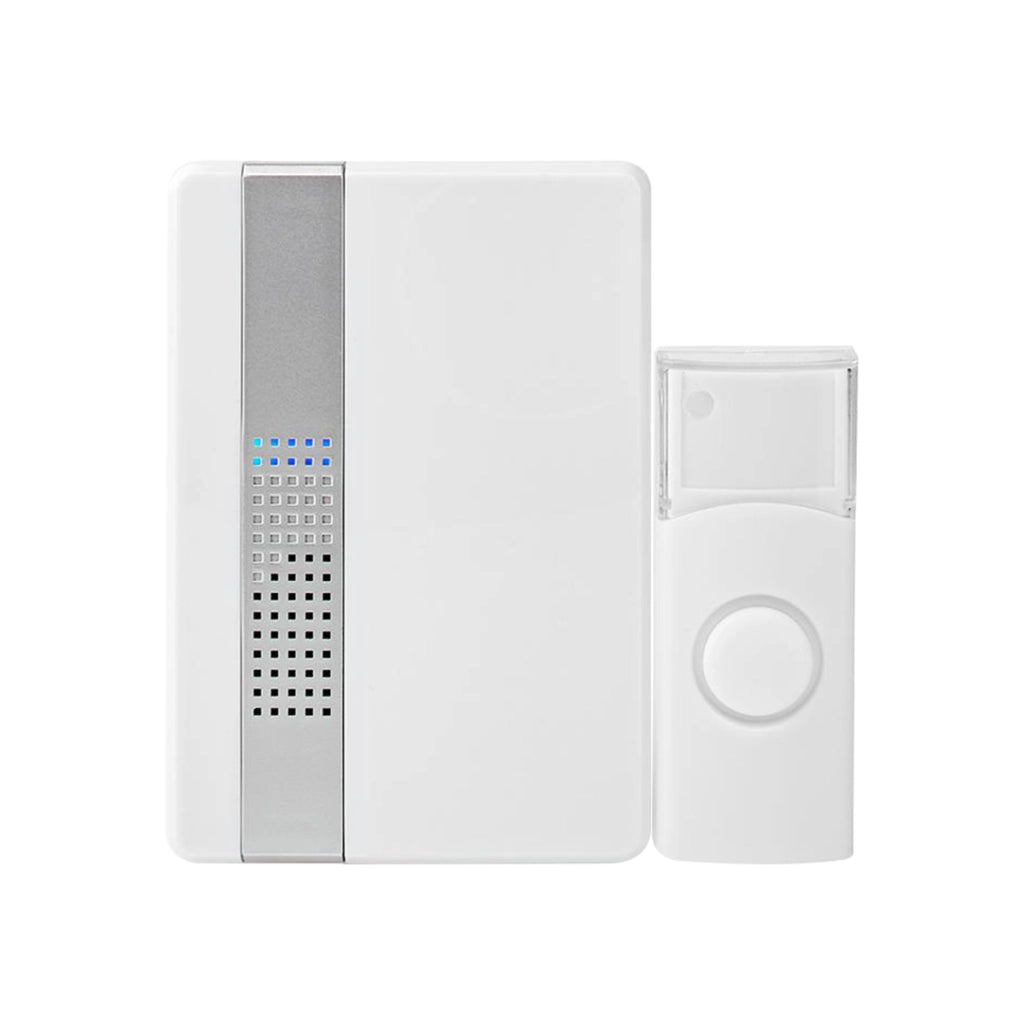 Kit Campanello Senza Fili 36 Melodie con Pulsante Trasmettitore 80dB Portata 300m IP44 Bianco Nedis