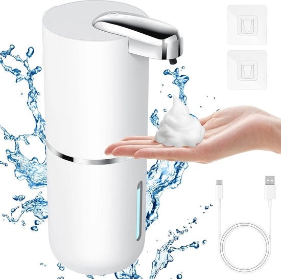 Dispensatore di sapone automatico con sensore infrarosso - 400 ml dispensatore di sapone schiuma ricaricabile per bagno e hotel