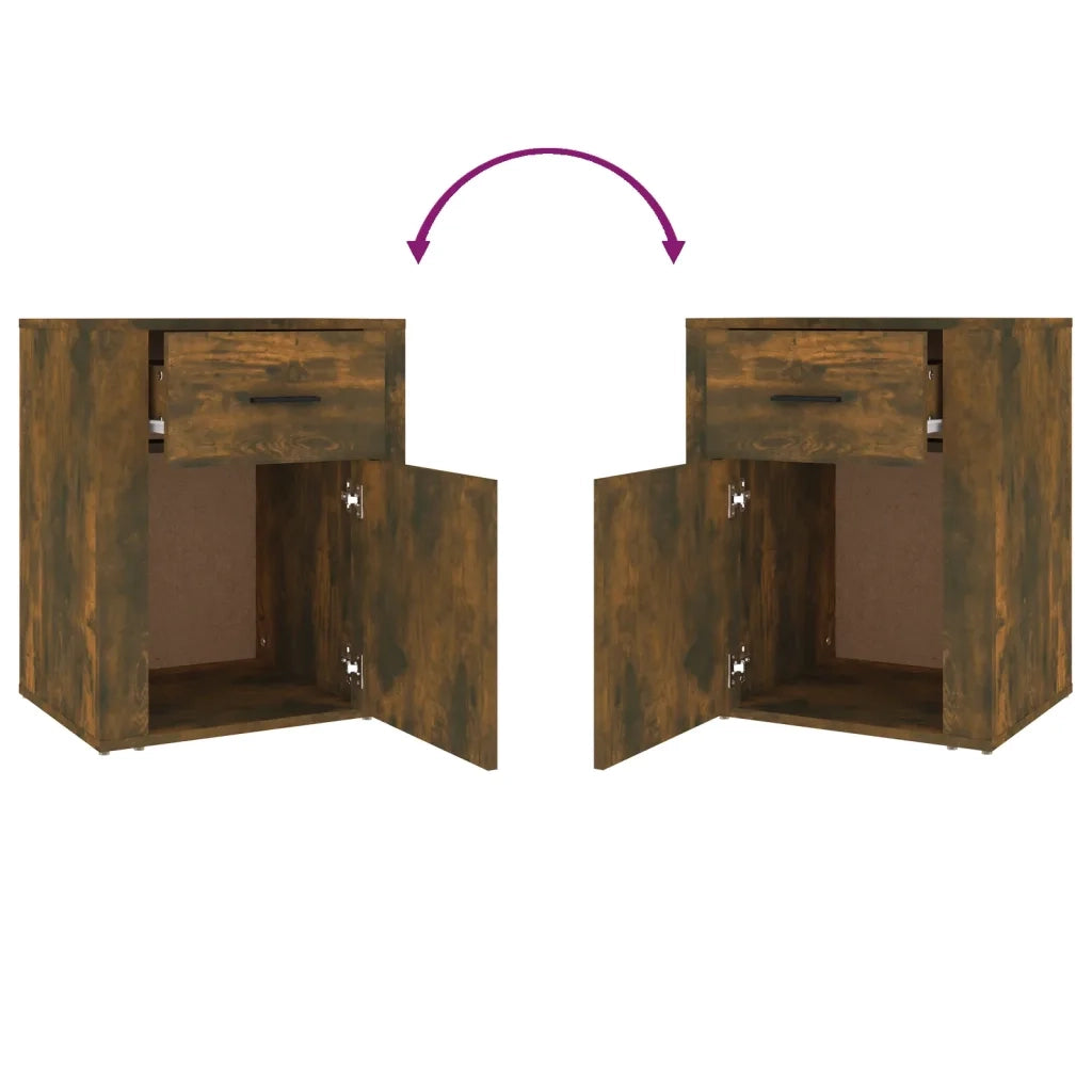 Comodino Rovere Fumo 50x36x60 cm Legno Multistrato cod mxl 30080