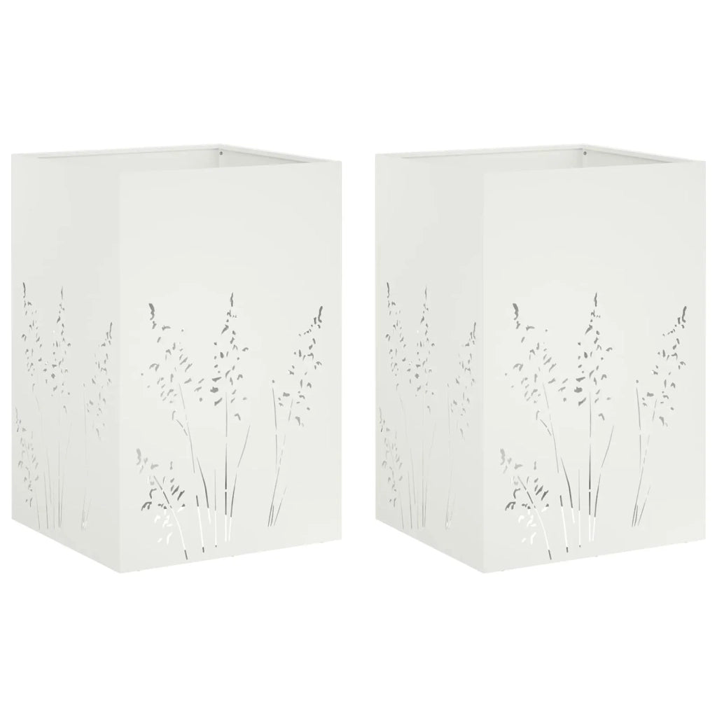 Vaso da giardino 2 pz Bianco 50 x 50 x 75 cm 8005767