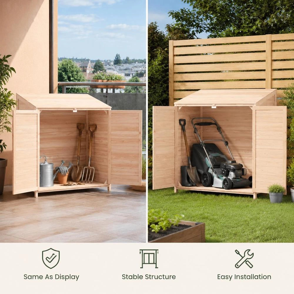 Garden Shed 102x52x112 Cm Solid Fir Wood