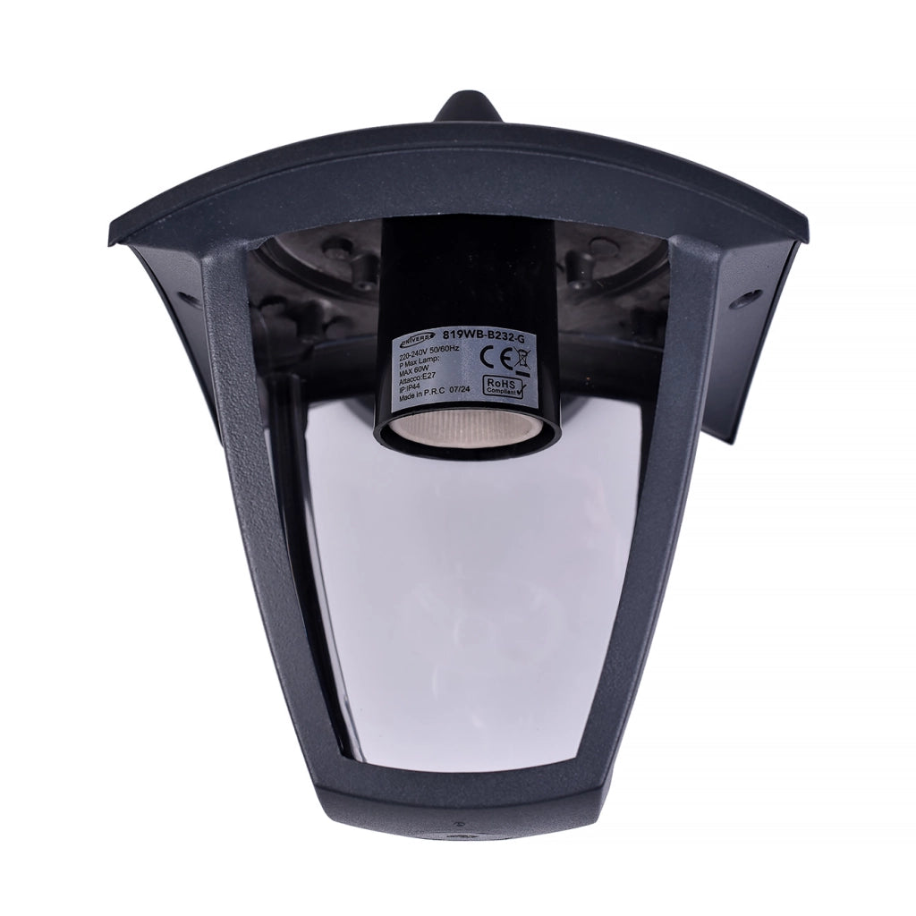 LAMPADA DA PARETE PER ESTERNO IP44 CON ATTACCO E27 - DESIGN TRAPEZOIDALE IN ALLUMINIO E PVC IDEALE PER GIARDINI TERRAZZE E FACCIATE