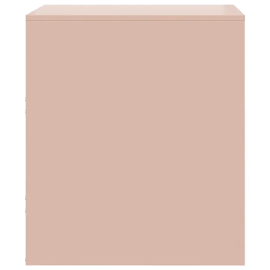 Set di 2 Comodini | Armadio da Notte | Mobiletto da notte Rosa 34,5x39x44 cm in Acciaio