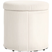 Pouf rotondo imbottito in velluto con struttura in metallo ¨C Zephmum ¨C Beige ?40x41 cm