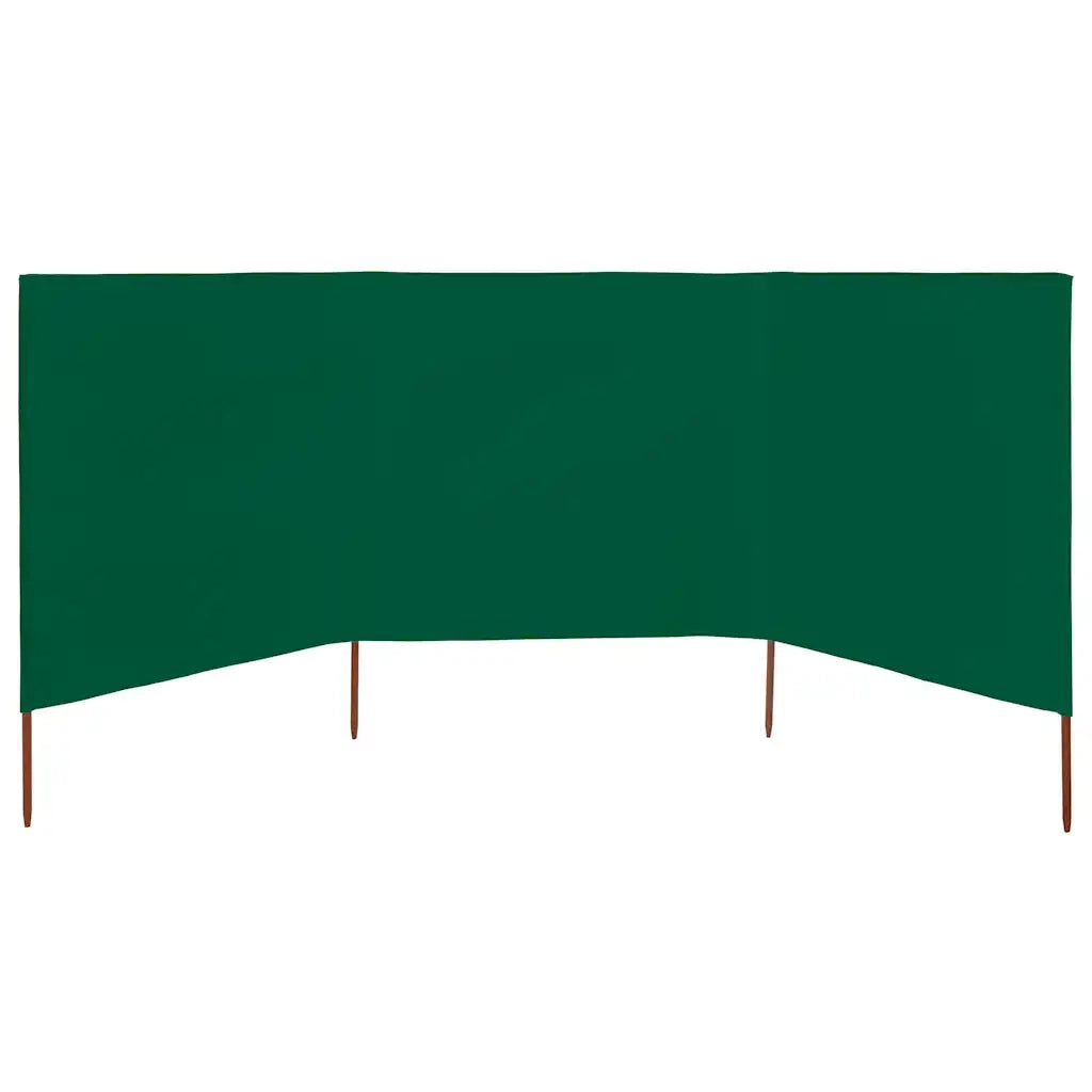 Paravento a 3 Pannelli in Tessuto 400x80 cm Verde CFW7449216