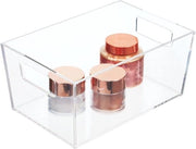 Organizzatore per cosmetici - scatola di stoccaggio per bagno o armadio - contenitore per ombretti e trucco - con maniglie in plastica - trasparente