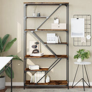 Libreria Rovere Fumo 91x36x176 cm Legno Multistrato e Acciaio 835416