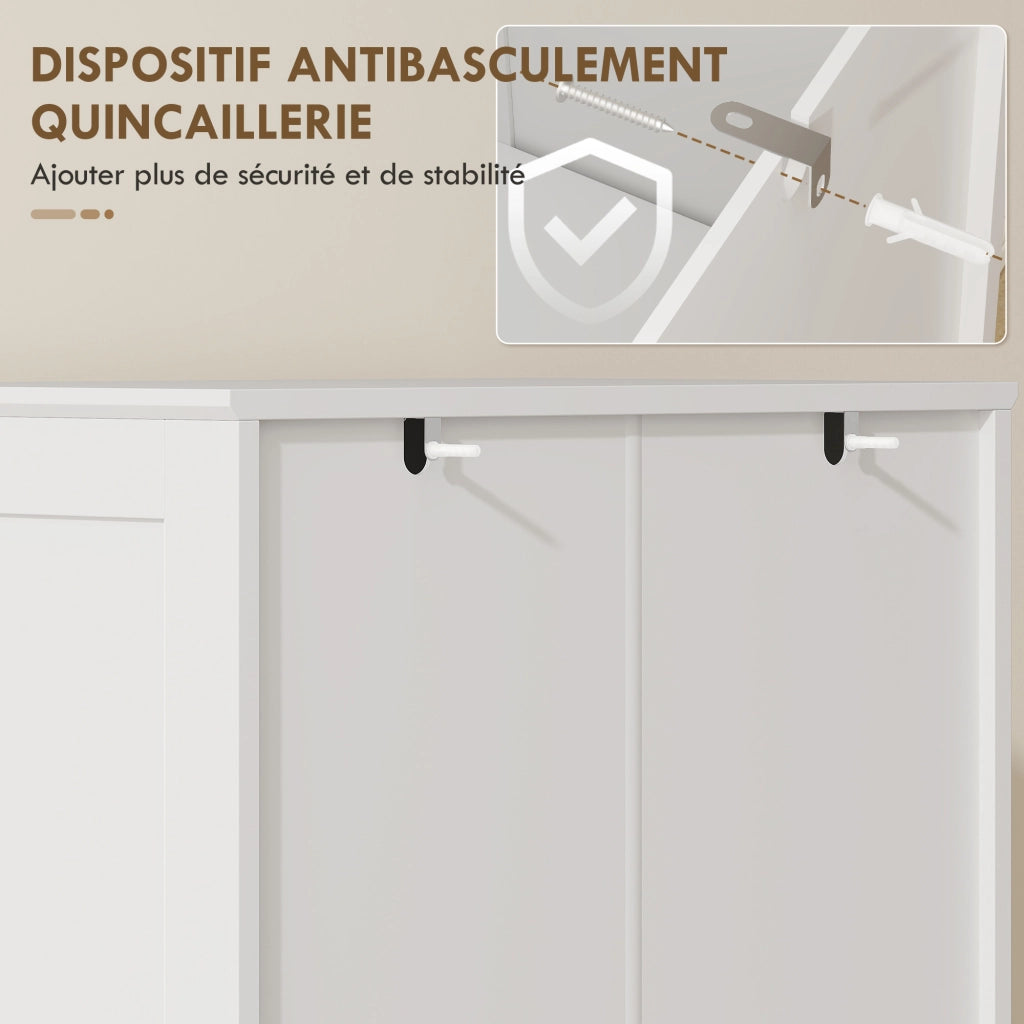 Cassettiera per cucina con ante in acrilico ¨C Zephmum ¨C Bianco 60x40x162 cm