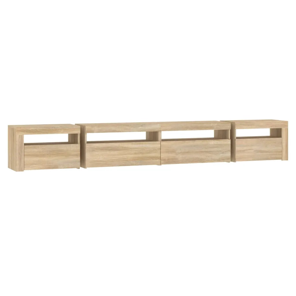 Mobile Porta TV con Luci LED Rovere Sonoma 270x35x40 cm cod mxl 20864