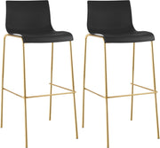Set di 2 sgabelli da bar Hoover in plastica da 4 piedi color oro 2