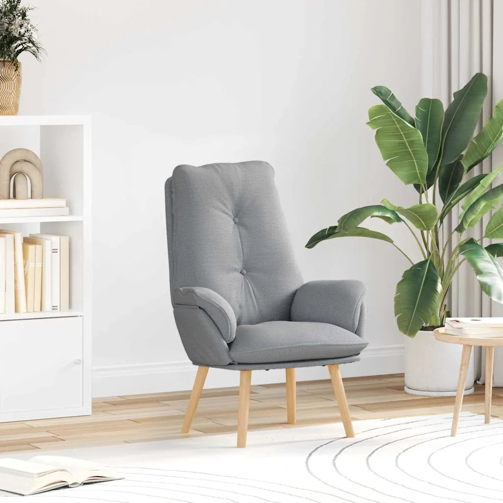 Poltrona | Sedia Relax Grigio chiaro 69 x 74 x 93 cm Tessuto e compensato