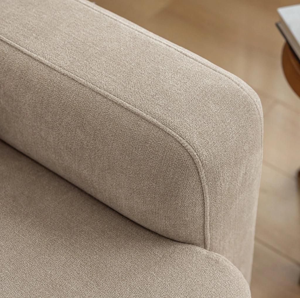 Divano moderno 3 posti in tessuto chenille con cuscini decorativi 211x67x71 cm