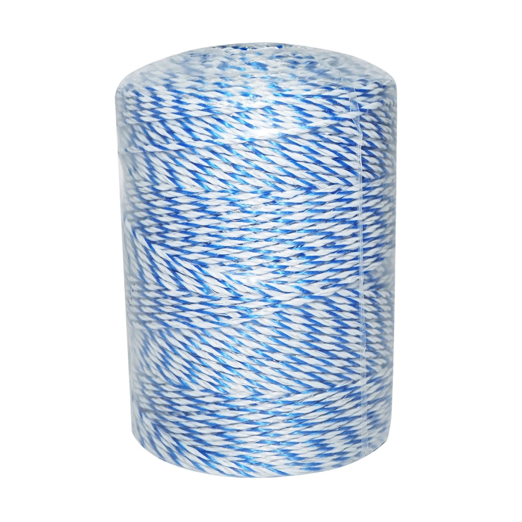 Filo bianco-blu, diametro 3 mm, 3x0.2 mm SS, 500 m per recinzione elettrica, resistenza 7.8 Ohm, Bourget