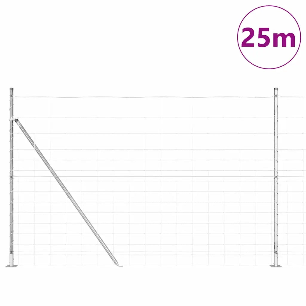 Palo della recinzione Zincato 25 x 1,6 m Acciaio