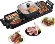 Barbecue elettrico 2 in 1 - Padella - Griglia - Ciotola termica.