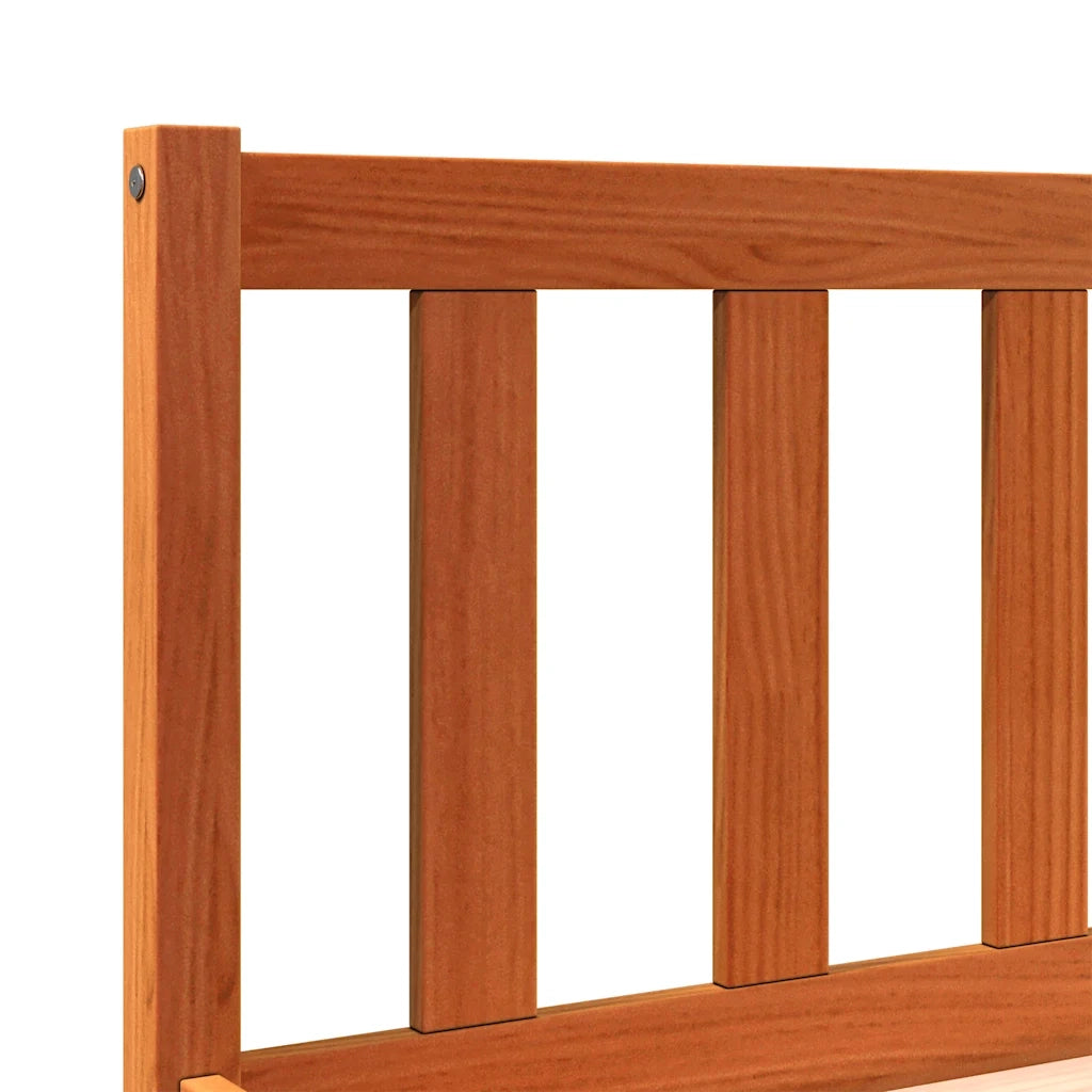 Giroletto senza Materasso-Struttura Letto Marrone Cera 150x200 cm Legno di Pino 729907