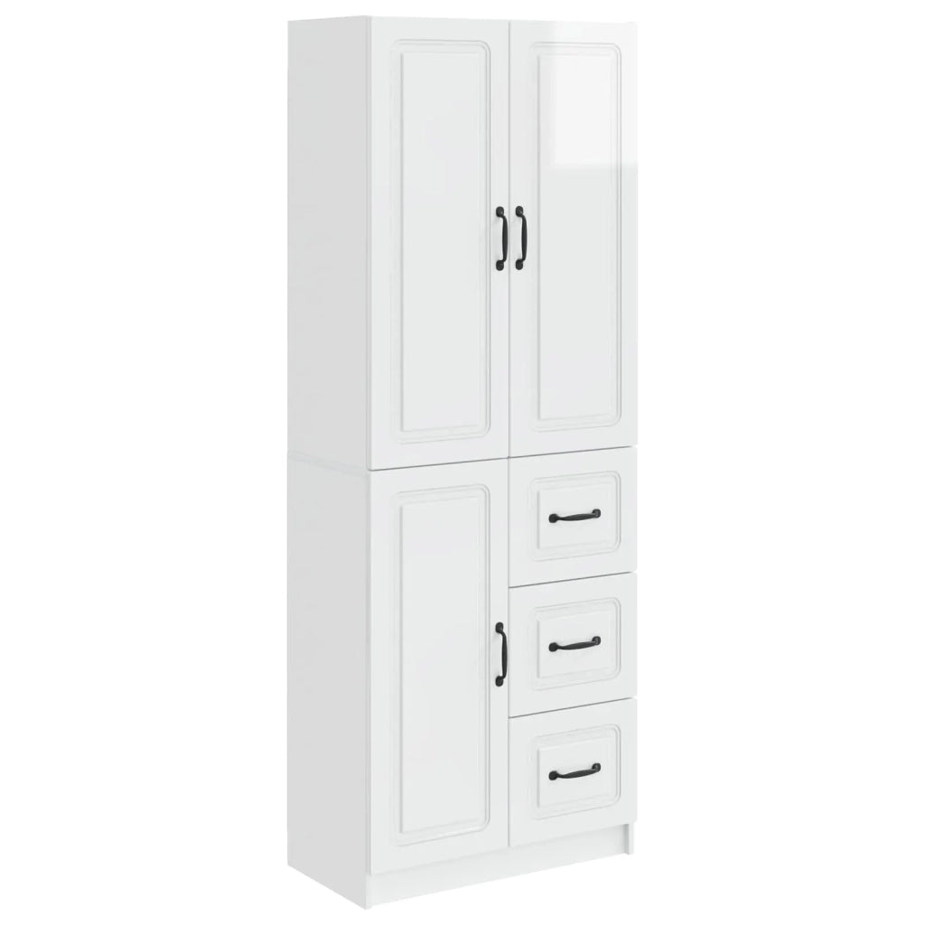 Set di armadi 2 pz Bianco Lucido Legno ingegnerizzato 3416983