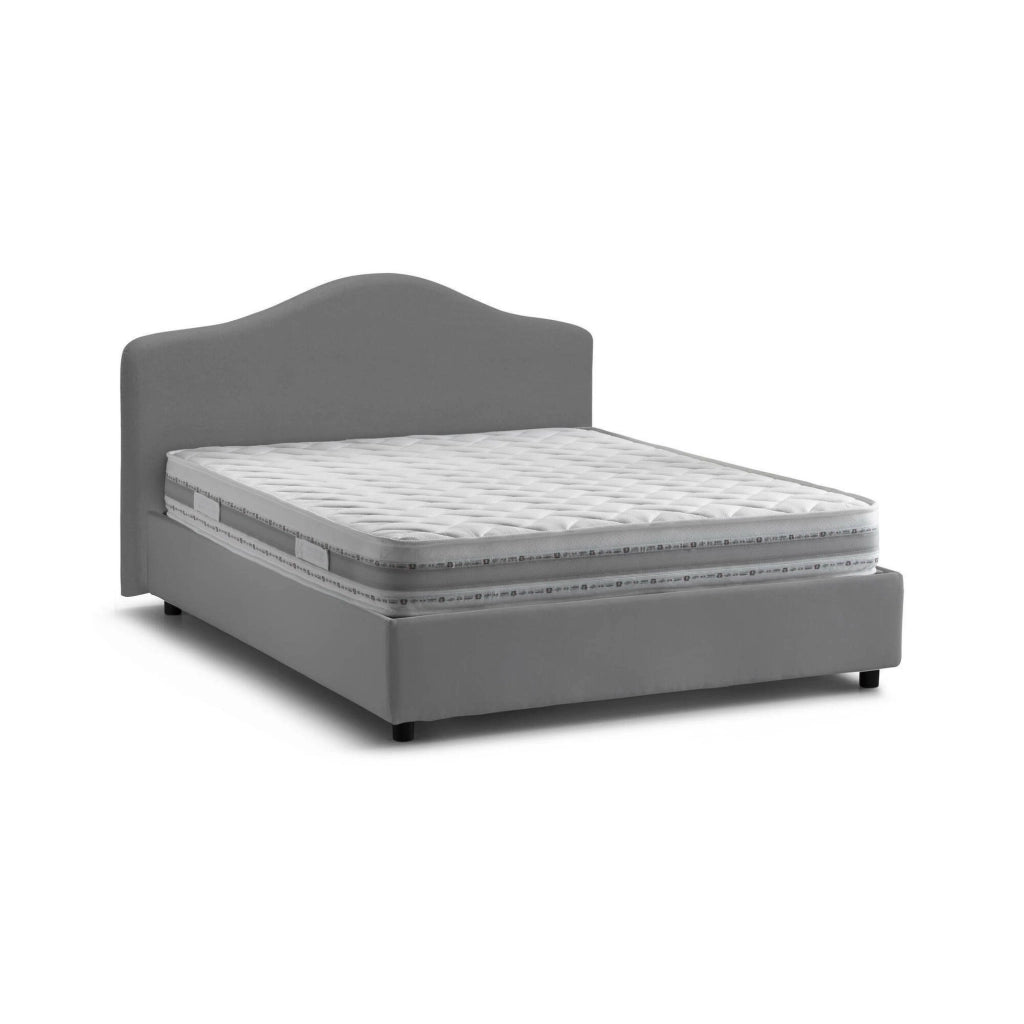 Letto Matrimoniale Akym, Letto Matrimoniale Materasso Incluso Made in Italy, Grigio