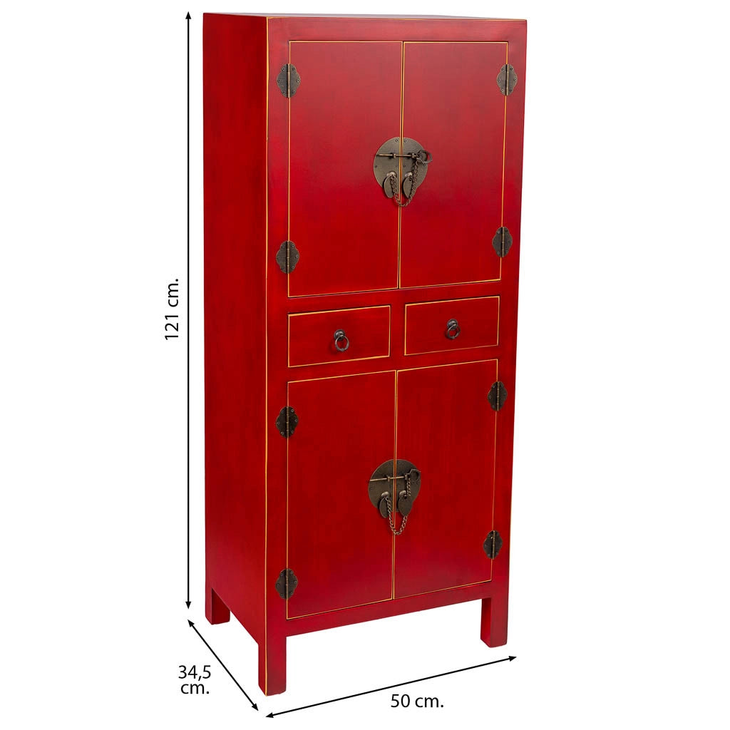 Armadio in legno con 2 cassetti e 4 porta 50x34,5x121h cm