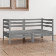 Divano da Giardino a 2 Posti-Sofa da Giardino-Divano da esterno Grigio in Legno Massello di Pino 369585