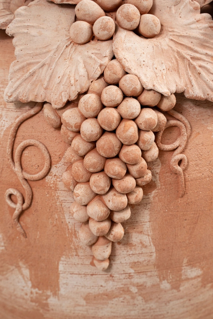 Biscottini Vaso Conca giara in terracotta toscana 100% Made in Italy interamente Lavorata a Mano L38xPR38xH80 cm