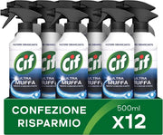 CIF SPRAY SET 12 PZ ANTIMUFFA CON POTERE SBIANCANTE FORMATO DA 500 ML L'UNO