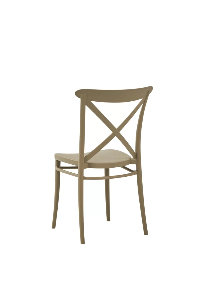 Set 2 sedie moderne polipropilene tortora 51x51x87 - Mobili 2G