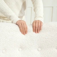 Sedia a Dondolo, Rivestimento Morbido, Imbottitura Spessa, Cuscino Lombare, Antiscivolo, Crema
