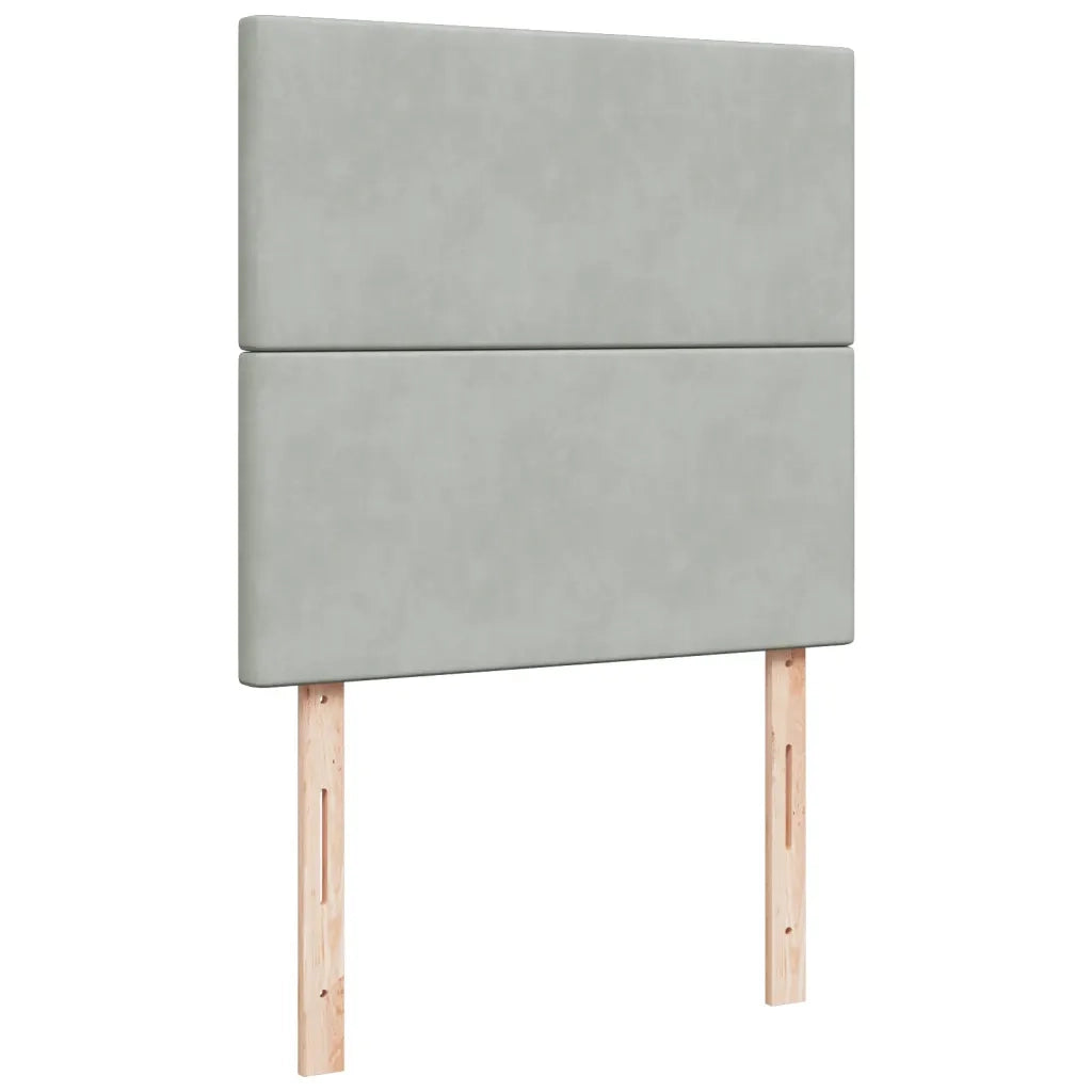 Giroletto a Molle con Materasso Grigio Chiaro 100x200cm Velluto